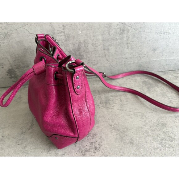 COACH Leather DrawstringBucket Mickie Satchel ShoulderCrossbody Bag 35363 Pink - Picture 5 of 10